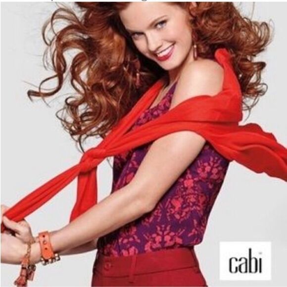 Cabi Cameo Top Red/Purple Sleeveless Blouse Toile V-neck Reversible. Medium. EUC - Picture 1 of 7